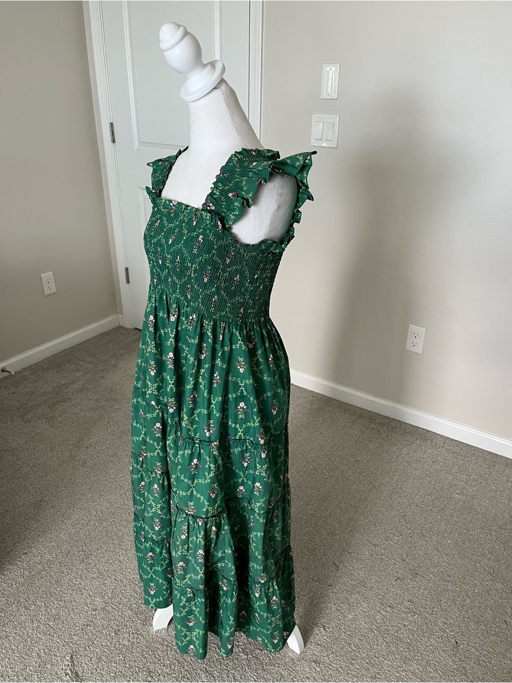 Like New Hill House Ellie Nap Dress in Emerald Trellis Size XS - Picture 3 of 11